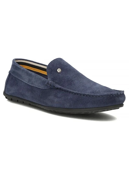 Pánské semišové kožené mokasíny polobotky tmavě modré model 22061146 - FILIPPO