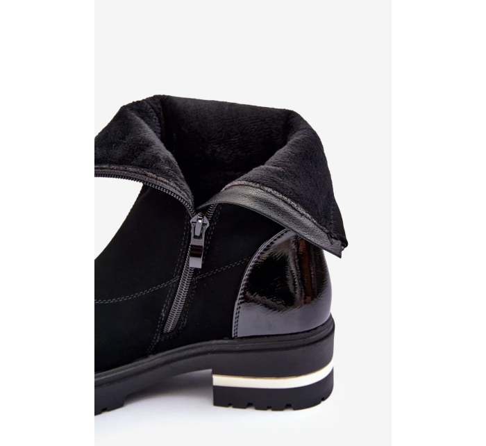 Kůže Klasické Botky Na Plochém Podpatku Černé model 21633814 - Boto Kůže Klasické Botky Na Plochém Podpatku Černé model 21633814 - Boto