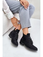 Zateplené Nízké Boty S Dekorací Na Zip Černé model 21675901 - S.Barski Zateplené Nízké Boty S Dekorací Na Zip Černé model 21675901 - S.Barski