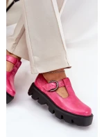 Lakierowane Skórzane Półbuty Z Klamrą Zazoo 20183 Fuksja Lakierowane Skórzane Półbuty Z Klamrą Zazoo 20183 Fuksja