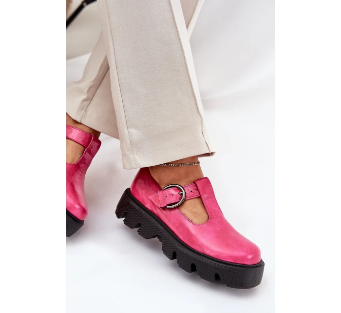 Lakierowane Skórzane Półbuty Z Klamrą Zazoo 20183 Fuksja Lakierowane Skórzane Półbuty Z Klamrą Zazoo 20183 Fuksja