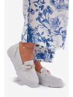 Dámské Kožené Mokasíny se Zlatým  model 21691946 - VINCEZA