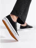 Praktické dámské černé tenisky bez podpatku Praktické dámské černé tenisky bez podpatku