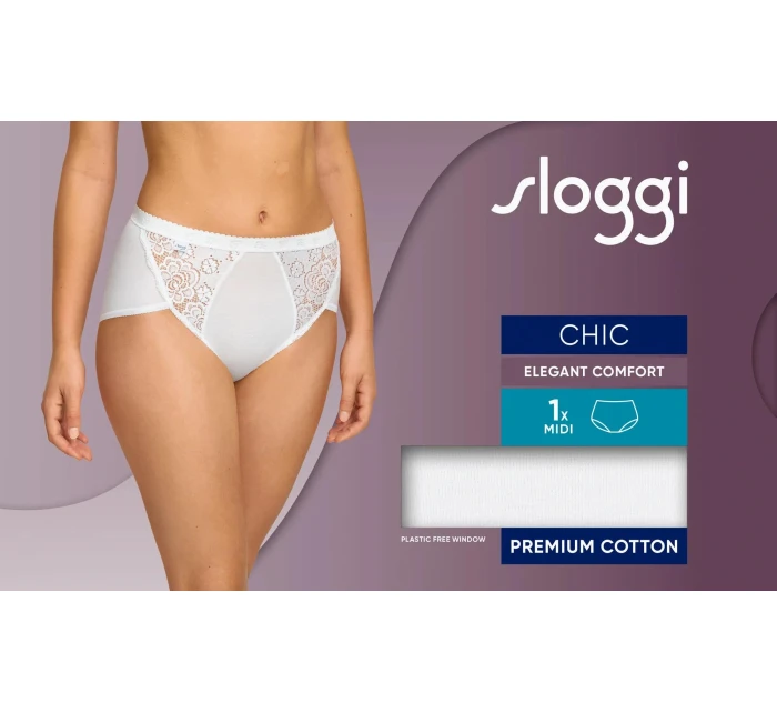 Dámské kalhotky Chic Midi bílé - Sloggi