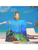 PončoBavlnené svetové detské plážové pončo s kapucňou 60x60 PončoBavlnené svetové detské plážové pončo s kapucňou 60x60