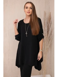 Sada halenky + kalhot s přívěskem černý