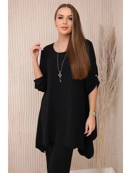 Sada halenky + kalhot s přívěskem černý Sada halenky + kalhot s přívěskem černý