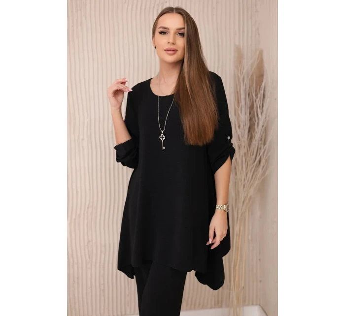 Sada halenky + kalhot s přívěskem černý Sada halenky + kalhot s přívěskem černý