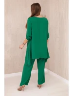 Súprava blúzka + nohavice s príveskom zelená