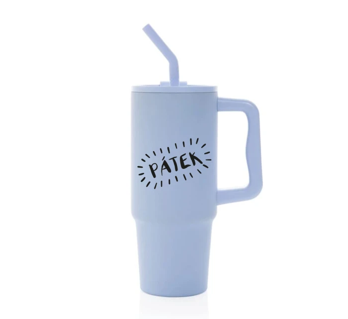 PÁTEK - světle modrý cestovní termohrnek 900 ml