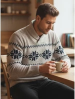 Pánsky béžový sveter FashionStreet WX2269