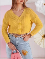 Dámský oversize žebrovaný svetr žlutý Dstreet model 21986109 - FashionStreet