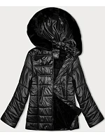 Černá prošívaná dámská bunda s kapucí model 21246815 - S'WEST