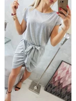 Šaty s obálkou dole šedej