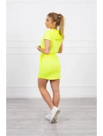 Šaty s kapucňou žlté neónové Šaty s kapucňou žlté neónové
