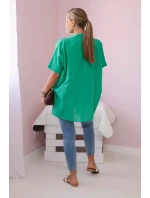 Bavlnené tričko s krátkym rukávom zelené