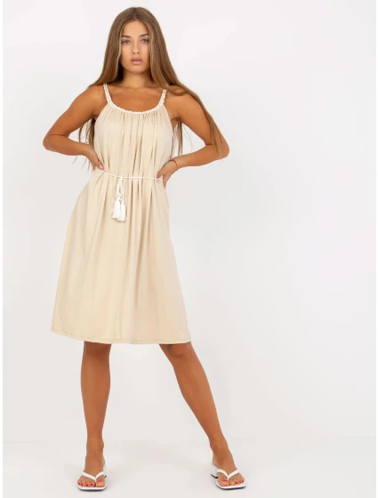 Dámské šaty DHJ SK model 18398616 béžová - FPrice Dámské šaty DHJ SK model 18398616 béžová - FPrice