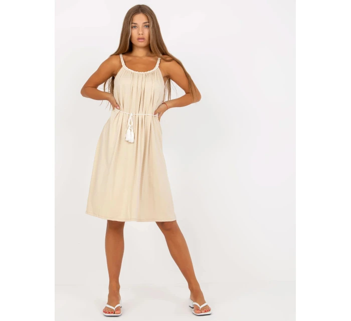 Dámské šaty DHJ SK model 18398616 béžová - FPrice Dámské šaty DHJ SK model 18398616 béžová - FPrice