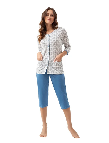 Dámské rozepínací pyžamo model 19431646 dł/r 3XL L24 - Luna