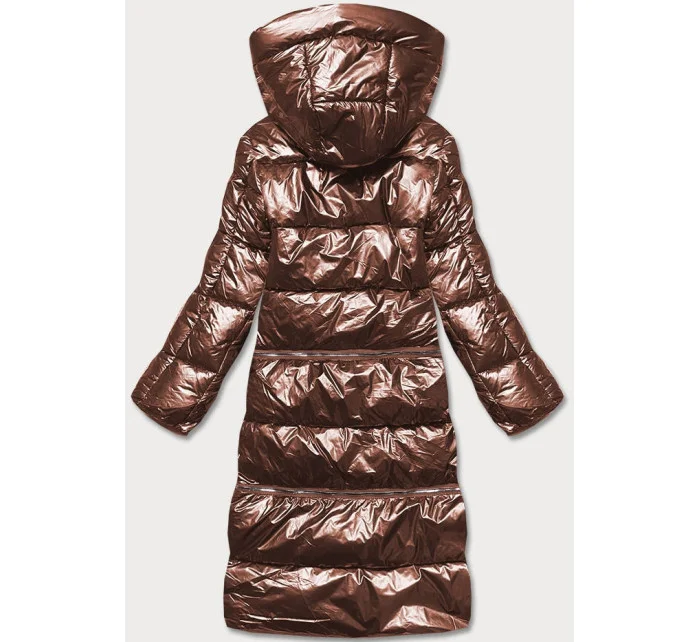 Dámska trojdielna zimná bunda medená (omdl-009)