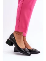 Lodičky Na Podpatku S S Ozdobou Z Černé model 21655391 - VINCEZA