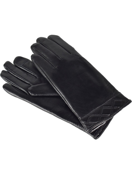Semiline Dámske kožené antibakteriálne rukavice P8209 Black