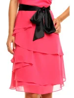 Spoločenské šaty korzetové značkové MAYAADI s mašľou a sukňou s volánmi ružové - Ružová - MAYAADI Spoločenské šaty korzetové značkové MAYAADI s mašľou a sukňou s volánmi ružové - Ružová - MAYAADI