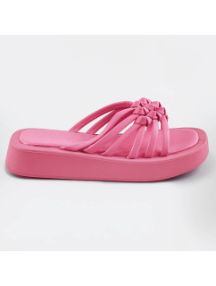 Růžové dámské pantofle s podrážkou model 17352328 - Mix Feel