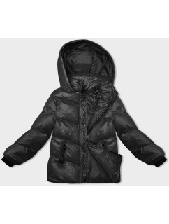 Čierna dámska páperová zimná bunda (23065-392)