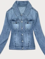 Jednoduchá svetlomodrá dámska džínsová bunda (DL2245L)