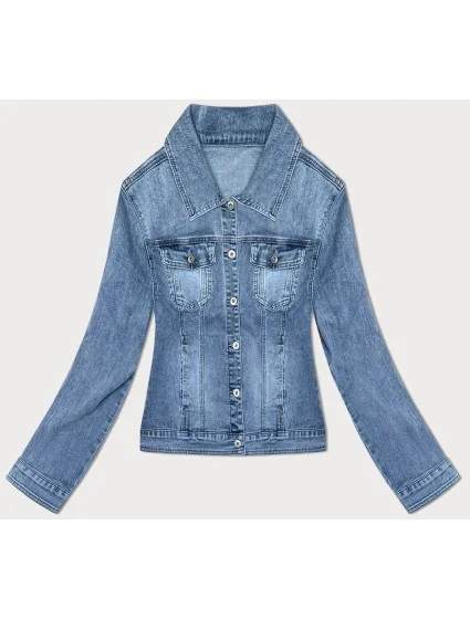 Jednoduchá svetlomodrá dámska džínsová bunda (DL2245L)
