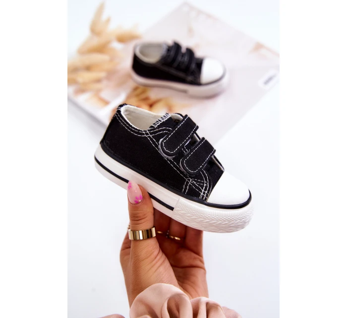 Dziecięce Trampki Na Rzepy Czarne Bernie Dziecięce Trampki Na Rzepy Czarne Bernie