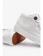 Dziecięce Klasyczne Wysokie Trampki Big Star LL374002 Białe Dziecięce Klasyczne Wysokie Trampki Big Star LL374002 Białe