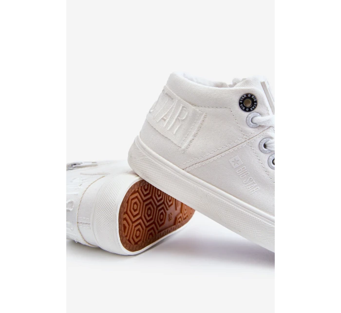 Dziecięce Klasyczne Wysokie Trampki Big Star LL374002 Białe Dziecięce Klasyczne Wysokie Trampki Big Star LL374002 Białe