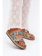 Wzorzyste Klapki Damskie Na Korkowej Platformie Z Klamrami Lee Cooper LCW-25-35-3480L Multikolor Wzorzyste Klapki Damskie Na Korkowej Platformie Z Klamrami Lee Cooper LCW-25-35-3480L Multikolor