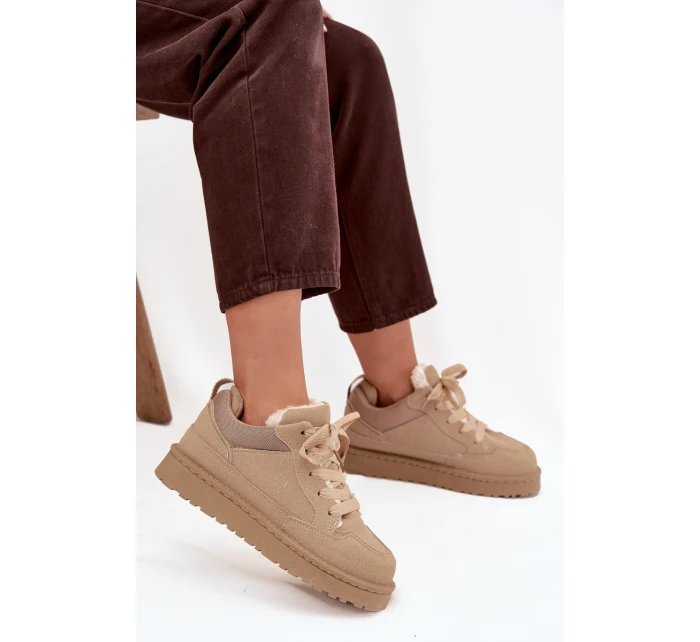 Dámské tenisky s teplou podšívkou Béžové Cyrissa