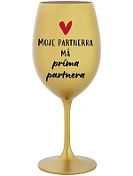 Môj partner má priateľského partnera - zlatý pohár na víno 350 ml