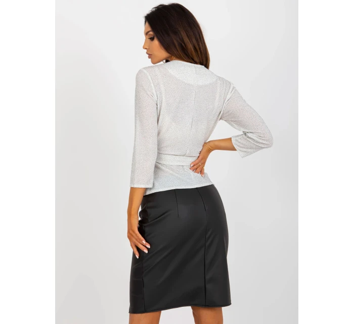 Dámska blúzka LK BZ 507364.87P Ecru s kamienkami - FPrice