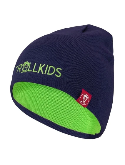 Dětská oboustranná čepice model 21859214 Zelená s černou - Trollkids Dětská oboustranná čepice model 21859214 Zelená s černou - Trollkids