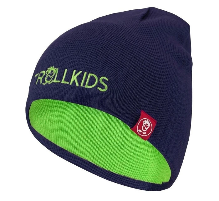 Detská obojstranná čiapka 920-100-054 Zelená s čiernou - Trollkids