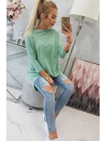 Mikina s potiskem kola tmavě mátová Mikina s potiskem kola tmavě mátová