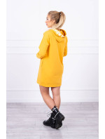 Oversize šaty s kapucňou v horčicovej farbe
