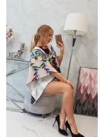 Netopierie šaty s viazaním v páse, béžové