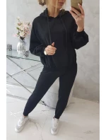 Súprava mikiny s kapucňou čierna