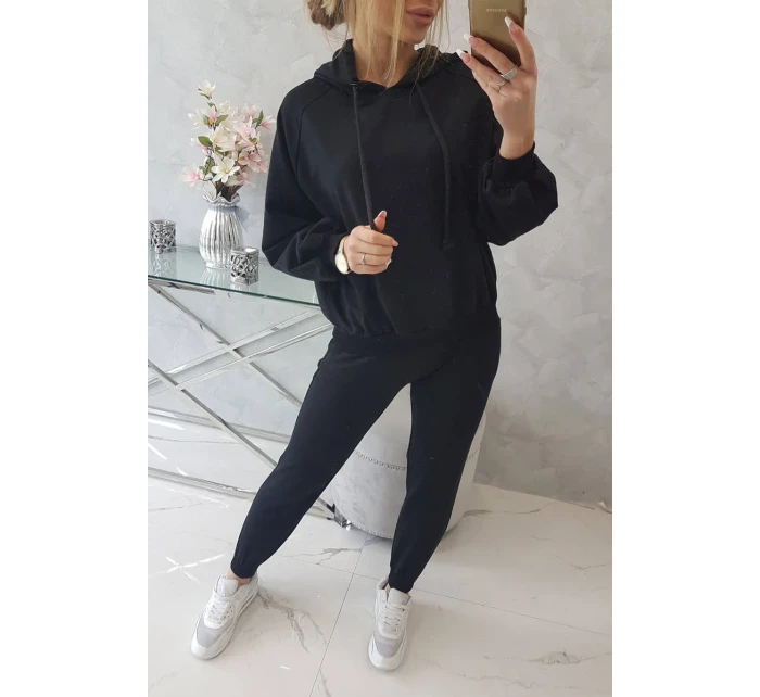 Súprava mikiny s kapucňou čierna