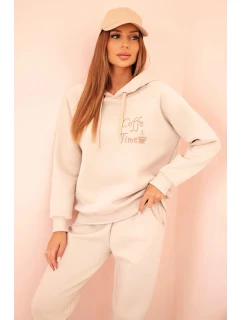 Dámský bavlněný model 21310090 komplet s potiskem béžový - K-Fashion