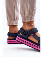 Damskie Sandały Na Platformie Lee Cooper LCW-24-05-2754L Granatowe