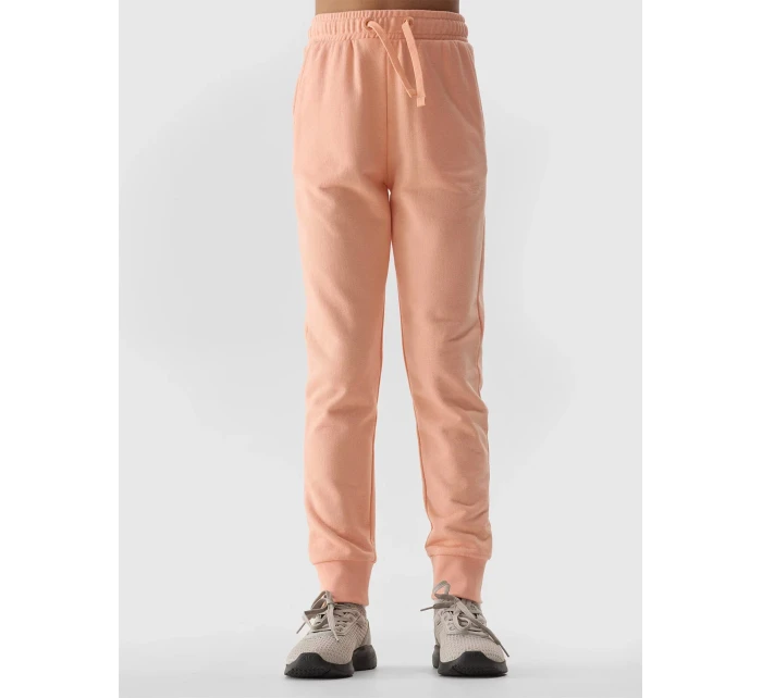 Dievčenské tepláky typu jogger 4F - koralové