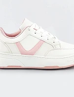 Bielo-ružové dámske športové šnurovacie topánky (S070)