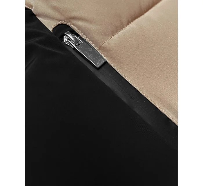 Béžová krátká dámská zimní bunda model 21248307 - S'WEST